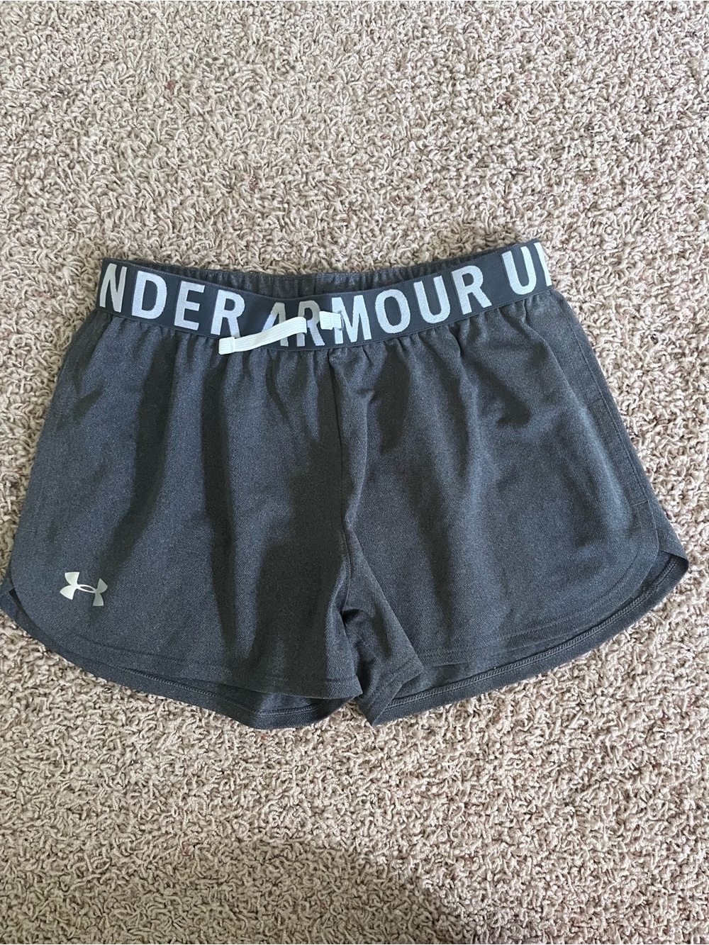 Under Armour Women's Black Athletic Shorts with Branded Waistband